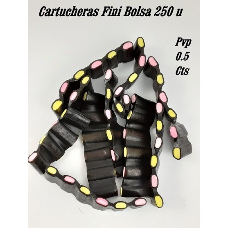 CARTUCHERAS REGALIZ NEGRAS FINI BOLSA CON 250U