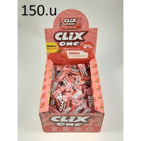 CHICLE CLIX FRESA SIN AZUCAR 150 UNID