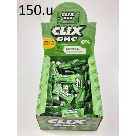 CLIX CHICLE MENTA SIN AZUCAR 150 UNID